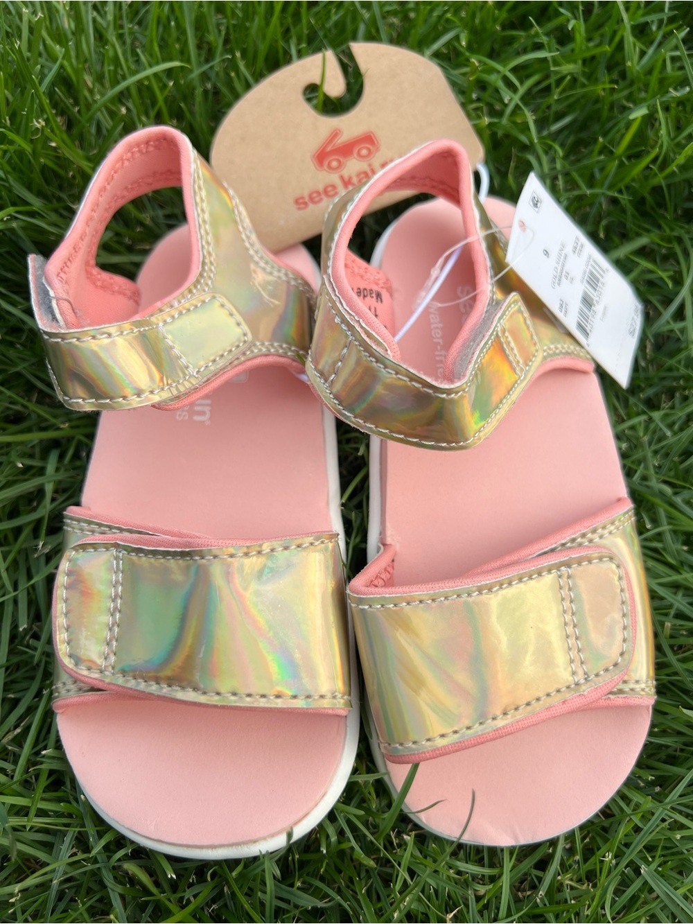 See Kai Run Iridescent Gold-Pink Toddler Sandals